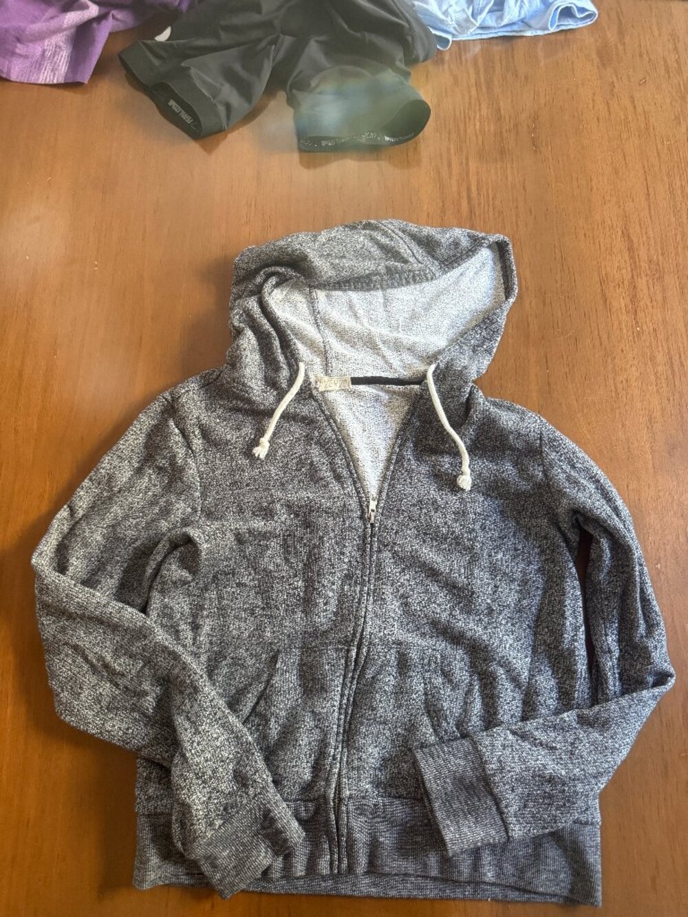 Grey  Zippered Hoodie